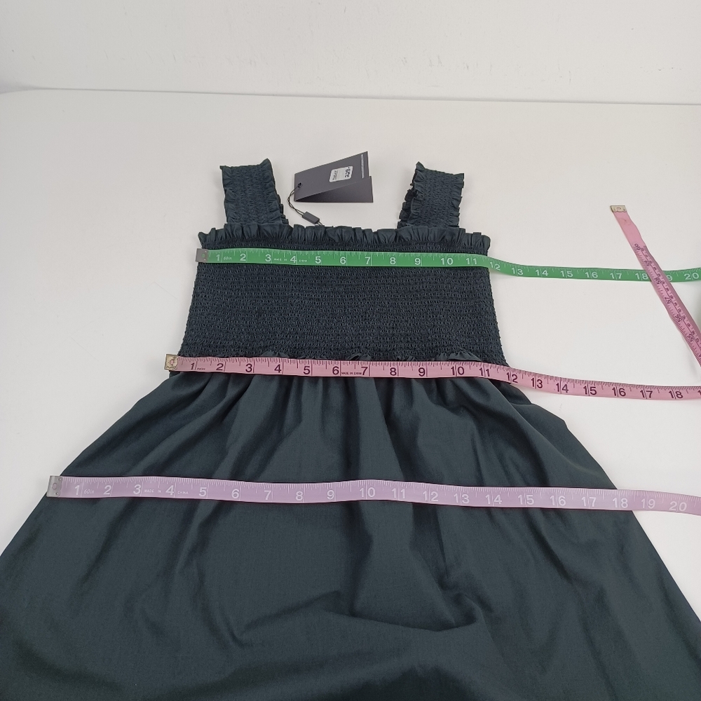 Rails Rumi Midi Dress Size XS Women Smocked Bodice Square Neck Sleeveless Black - Picture 9 of 12